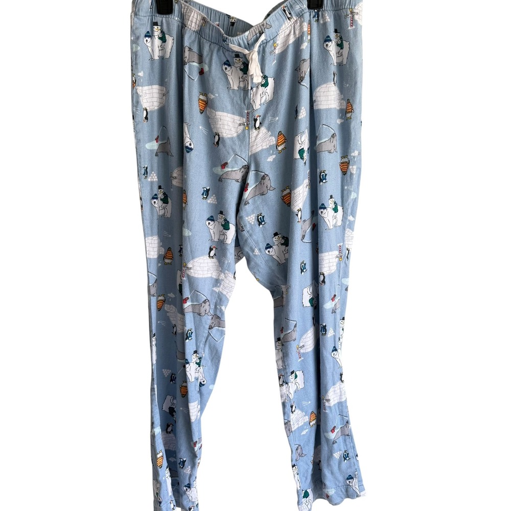 OLD NAVY Polar Bear Light Blue Ladies Flannel Pajama Pants,‎ XL
